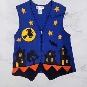 Studio Collection Vintage Women's Halloween Witchy Holiday Sweater Vest Size M